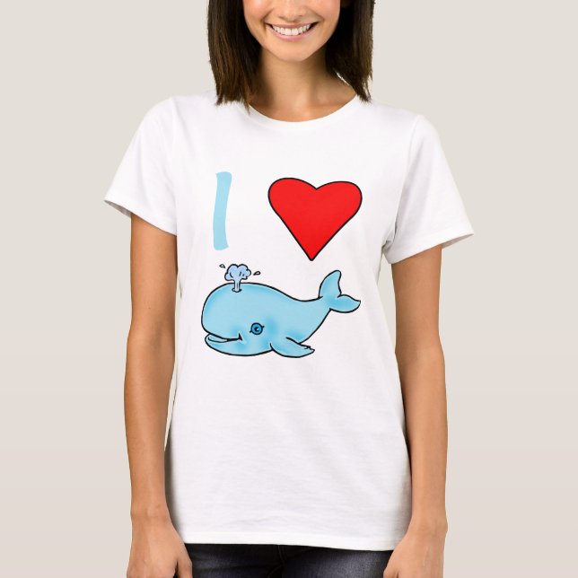 I Heart Whales Products T-Shirt (Front)