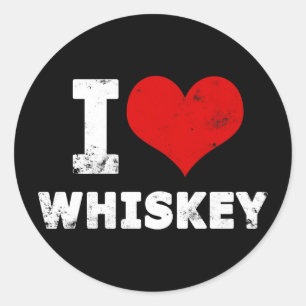 I Heart Whiskey Classic Round Sticker