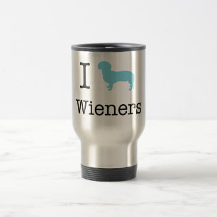I Heart Wieners Travel Mug
