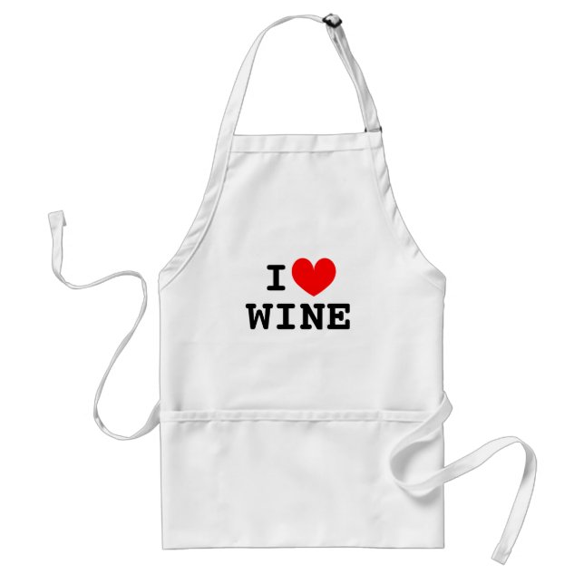 I heart wine kitchen apron for men and women (Front)