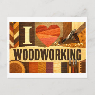 "I [Heart] Woodworking" Postcard