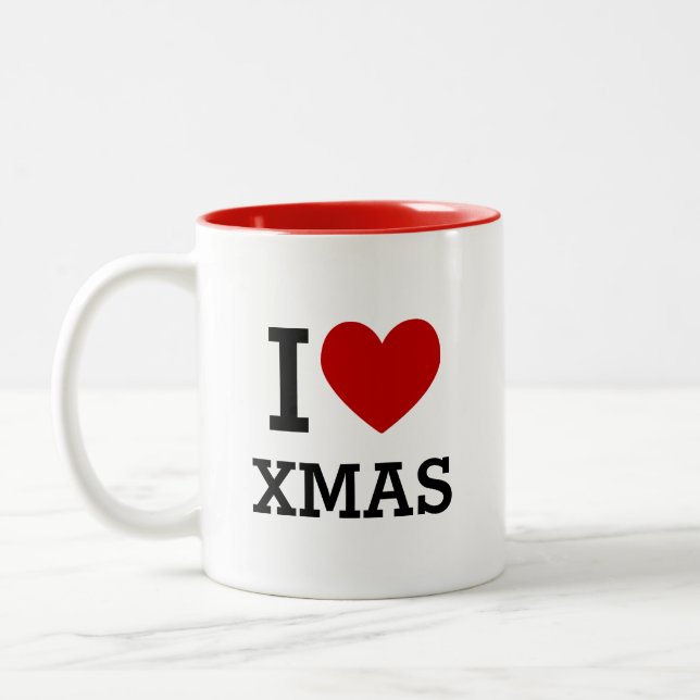 I Heart XMAS Two-Tone Coffee Mug (Left)