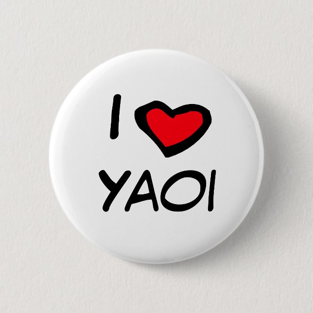 I Heart Yaoi 6 Cm Round Badge (Front)