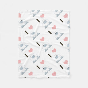 I Heart Yeti Cute Cartoon Snow Monster Fleece Blanket