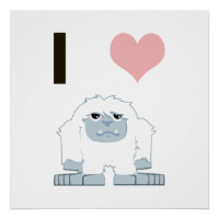 I Heart Yeti Cute Cartoon Snow Monster