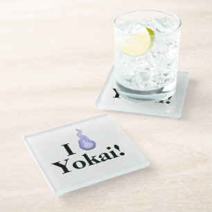 I Heart Yokai! Japanese Monster Appreciation Glass Coaster