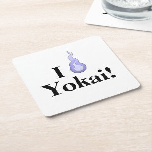 I Heart Yokai! Japanese Monster Appreciation Square Paper Coaster
