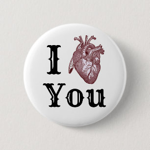 I Heart You 6 Cm Round Badge