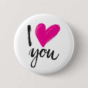 I heart you 6 cm round badge