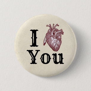 I Heart You 6 Cm Round Badge