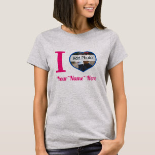 I heart you add name and photo cute modern T-Shirt