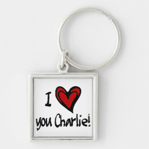 I heart you Charlie Key Ring