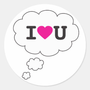 i heart you classic round sticker
