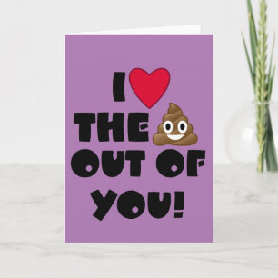 I Heart You Emoji Poo Card