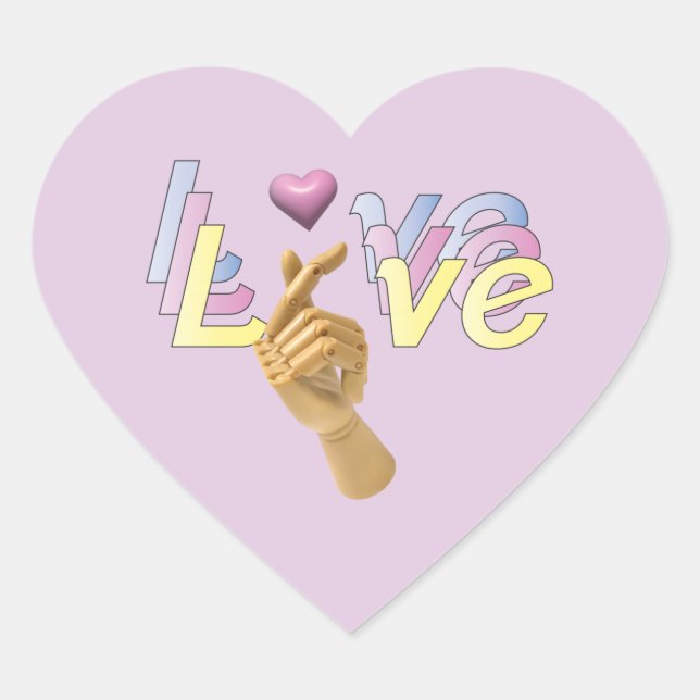 I Heart You Finger Heart Love Sticker (Front)