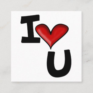 I Heart You Graphic Typography Discount Card