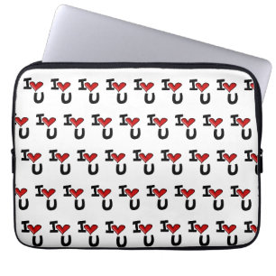 I Heart You Graphic Typography Laptop Sleeve