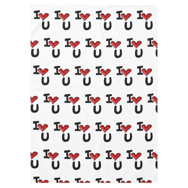 I Heart You Graphic Typography Tablecloth (Front)