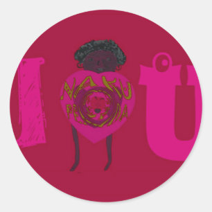 I Heart You Nakupenda Sana Happy Valentine's Day  Classic Round Sticker