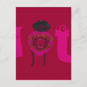I Heart You Nakupenda Sana Happy Valentine's Day Holiday Postcard