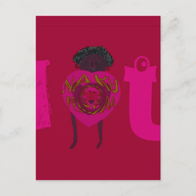 I Heart You Nakupenda Sana Happy Valentine's Day  Holiday Postcard (Front)