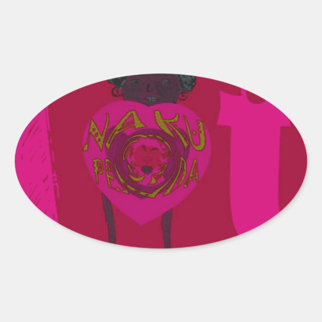 I Heart You Nakupenda Sana Happy Valentine's Day  Oval Sticker (Front)