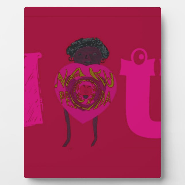 I Heart You Nakupenda Sana Happy Valentine's Day  Plaque (Front)