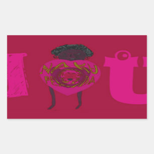 I Heart You Nakupenda Sana Happy Valentine's Day  Rectangular Sticker