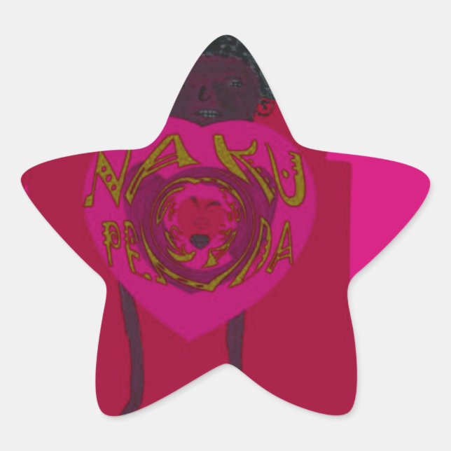 I Heart You Nakupenda Sana Happy Valentine's Day  Star Sticker (Front)
