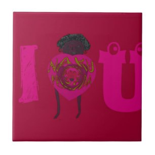 I Heart You Nakupenda Sana Happy Valentine's Day  Tile