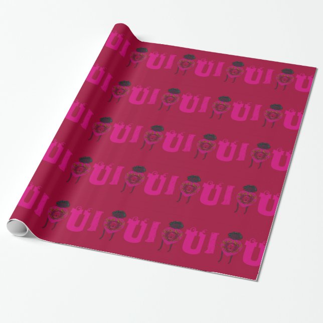I Heart You Nakupenda Sana Happy Valentine's Day  Wrapping Paper (Unrolled)