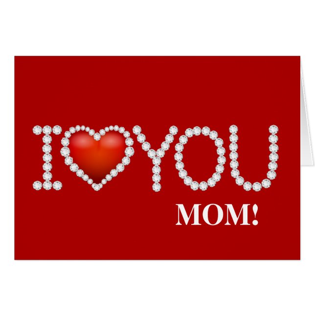 I Heart You on Diamonds Card (Front Horizontal)