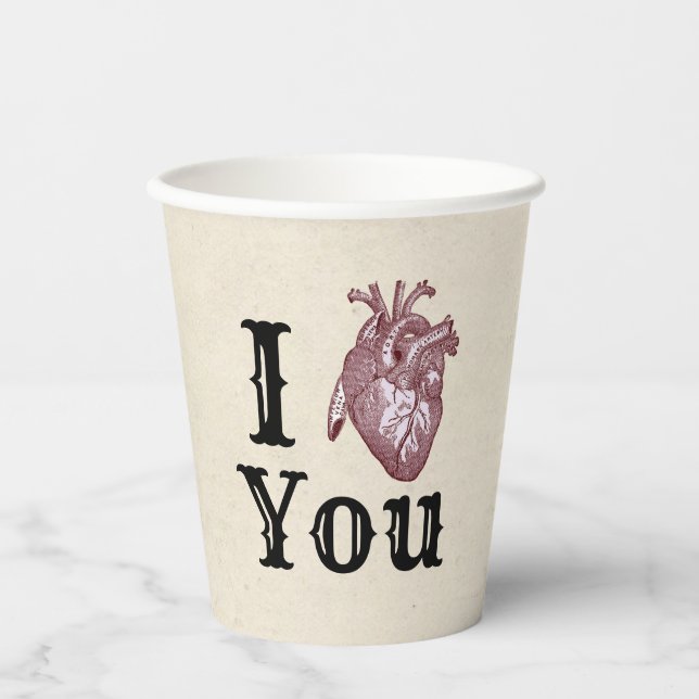 I Heart You  Paper Cups (Front)