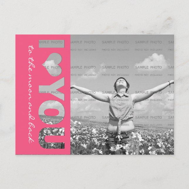 I Heart You Personalised Photo Postcard Template (Front)