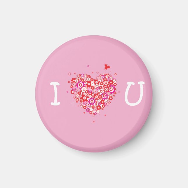 I Heart You - Pink & White Magnet (Front)