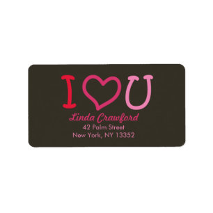 I heart you -valentine's day labels