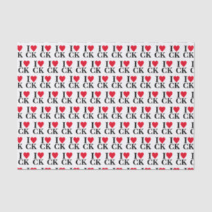 I Heart Your Initials   Fun Custom Monogram Tissue Paper