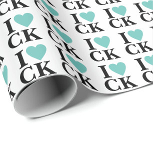 I Heart Your Initials Fun Custom Monogram Wrapping Paper