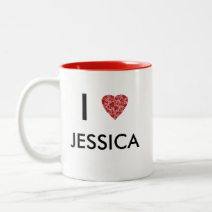 I heart your name Gift to personalise Two-Tone Coffee Mug