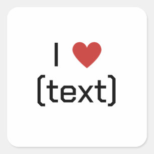 I Heart Your Text Custom Message Square Sticker