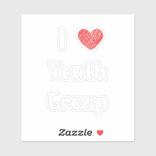 I Heart Youth Group Custom-Cut Vinyl Sticker (Sheet)