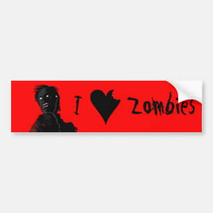 I Heart Zombies Bumper Sticker