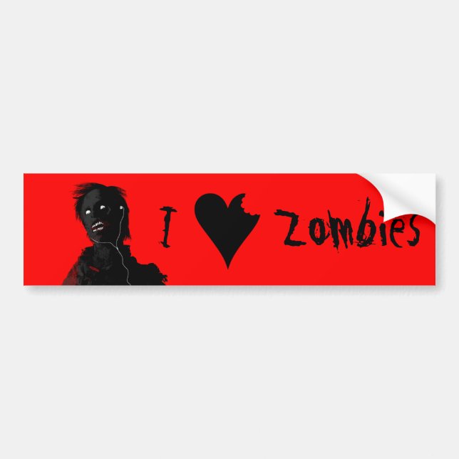 I Heart Zombies Bumper Sticker (Front)