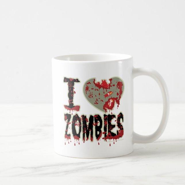 i heart zombies coffee mug (Right)