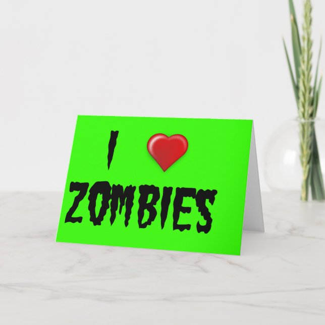 I Heart Zombies Holiday Card (Front)