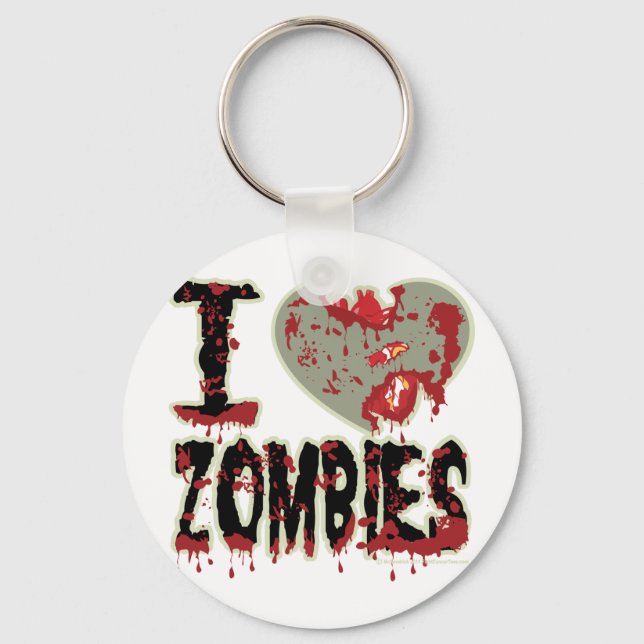 i heart zombies! key ring (Front)