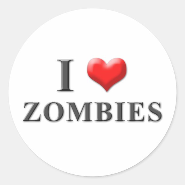 I Heart Zombies Stickers 001 (Front)