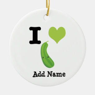 I Heart Zucchini Cute Kawaii Zucchini Ceramic Tree Decoration