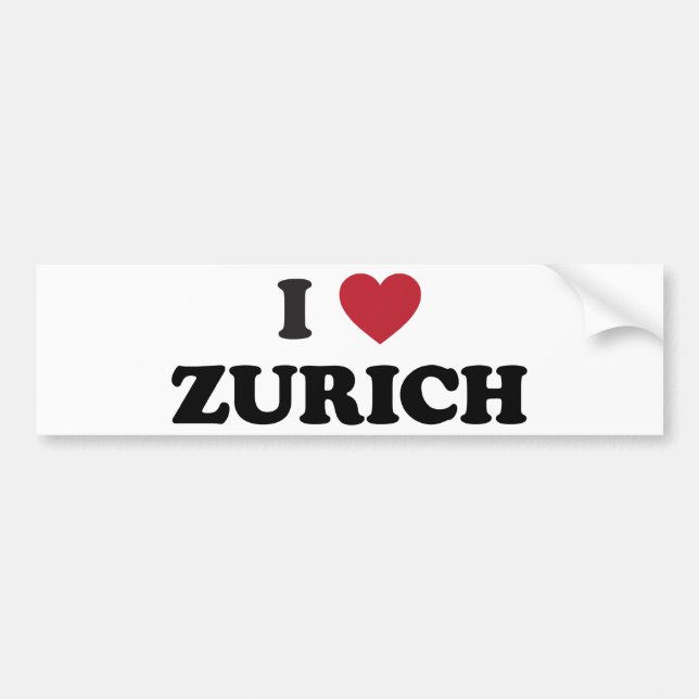 I Heart Zurich Switzerland Bumper Sticker (Front)
