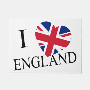 I Heartflag England black dmcn Doormat